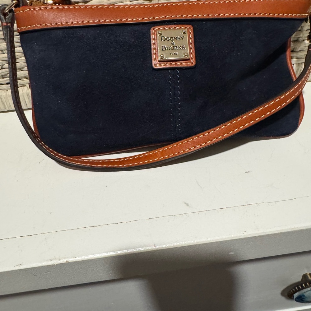 Dooney & Bourke Navy and Tan Clutch